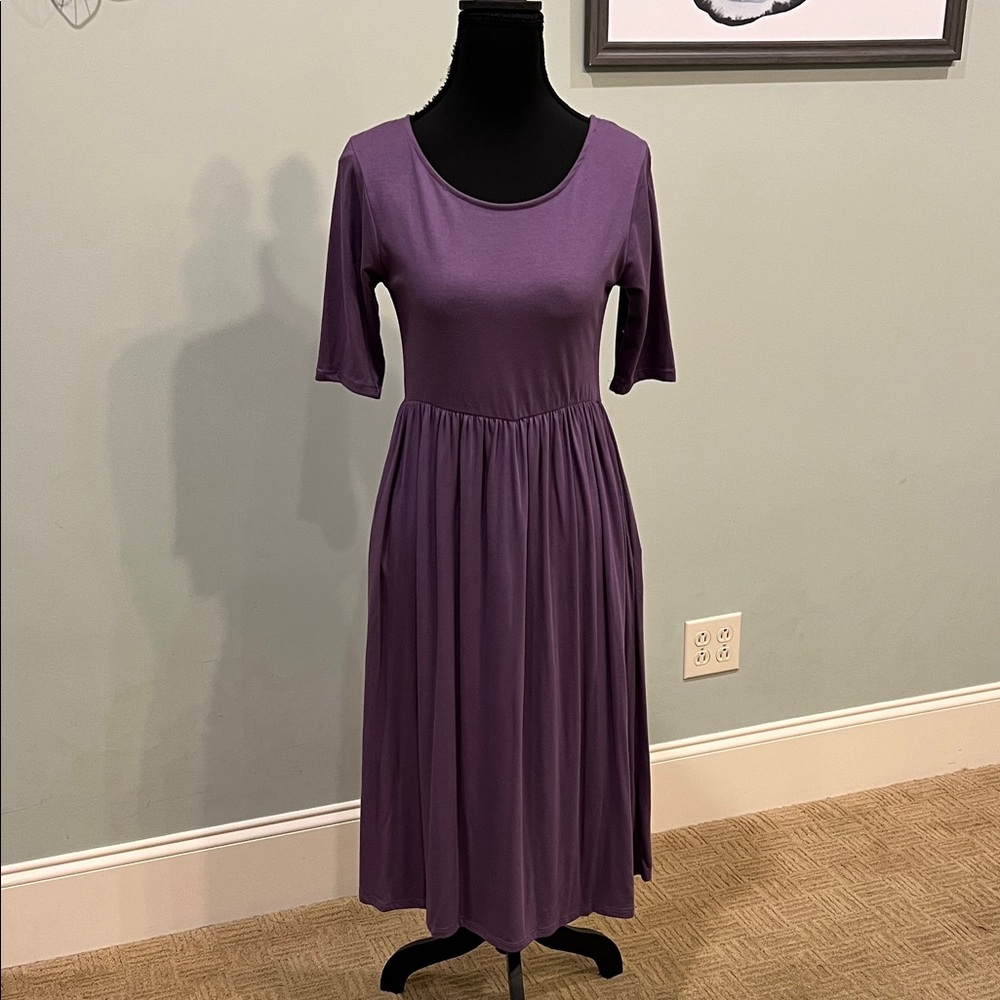 Zenana Outfitters Classic Purple Midi Dress
